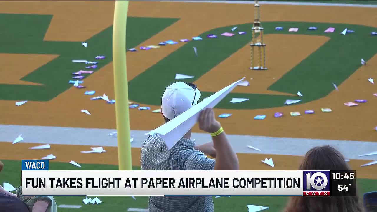 McLane Stadium Hosts Waco’s First Paper Airplane Competition
