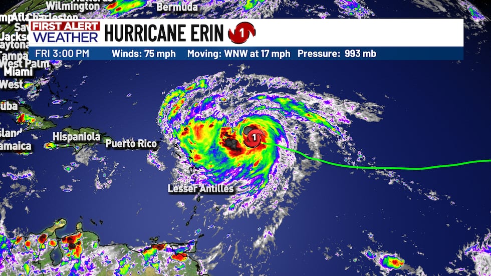 Hurricane Erin As Of 3 PM Friday 8/15/2025