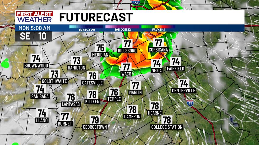 First Alert Futurecast Monday 5 AM