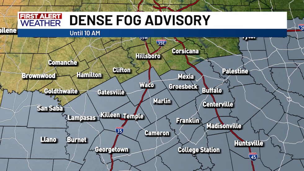 Dense fog & clouds today with a strong cold front tonight