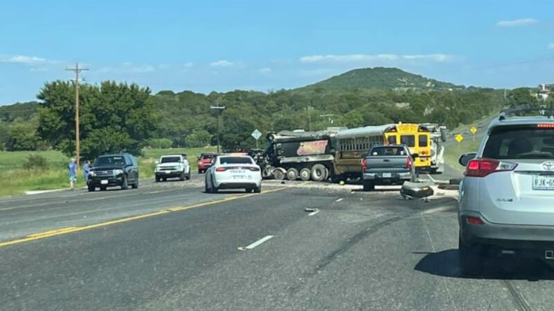 Officers are investigating a wreck involving a school bus and two other vehicles on U.S. 190...