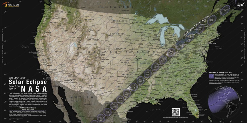 April 8th's total solar eclipse will carve a path through Central Texas and move through a...