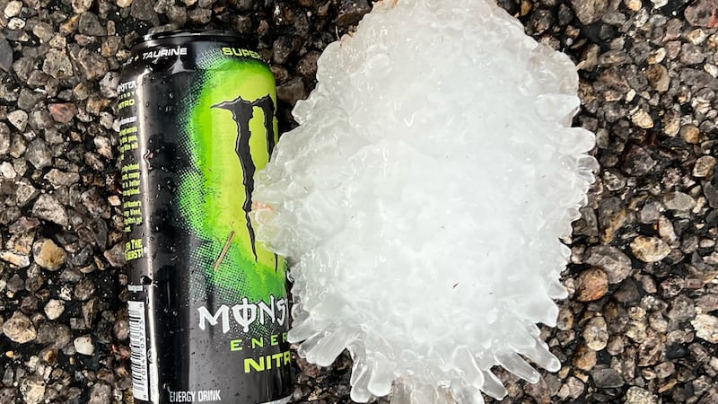 Hailstone next to Monster can