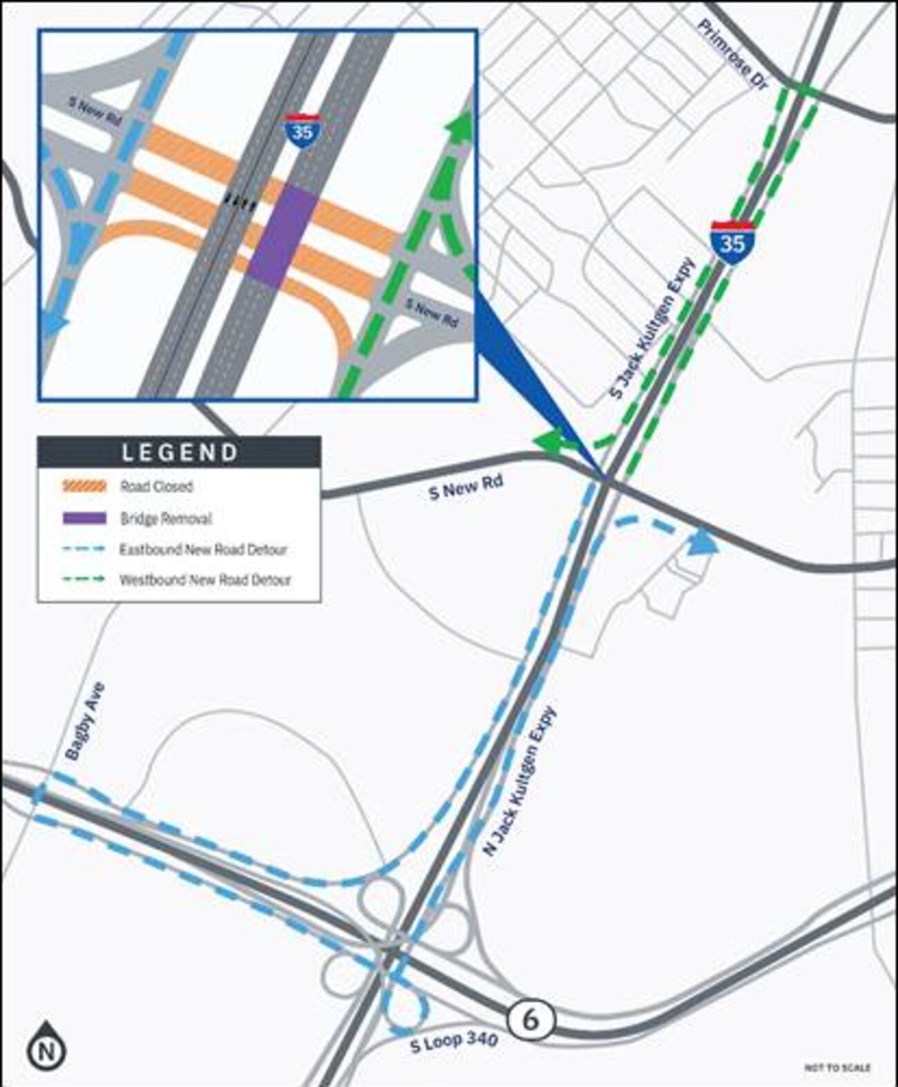New Road bridge under I-35 to be shut down in Waco from Friday to Monday