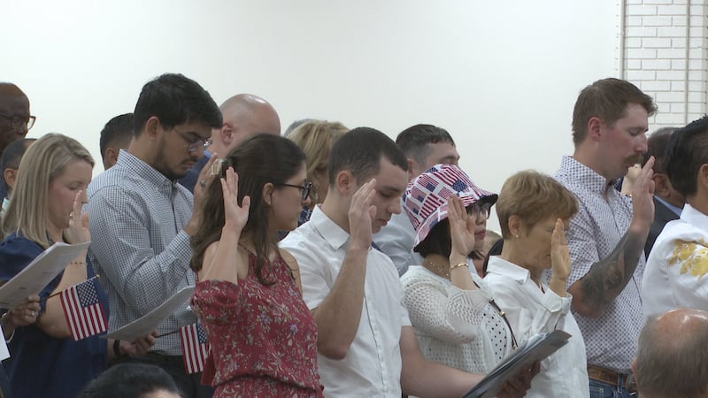 ‘We did it’: 99 Brazos County residents celebrate becoming US citizens