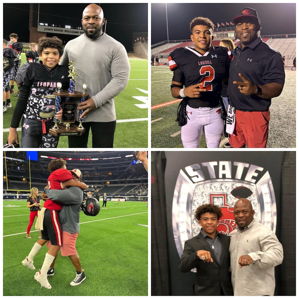 John has coached his son for years. Both won a state football title with Lorena High School.
