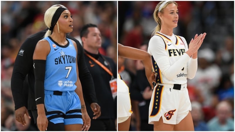 DiJonai Carrington of the Chicago Sky was ejected Saturday after being called for a Flagrant 2...