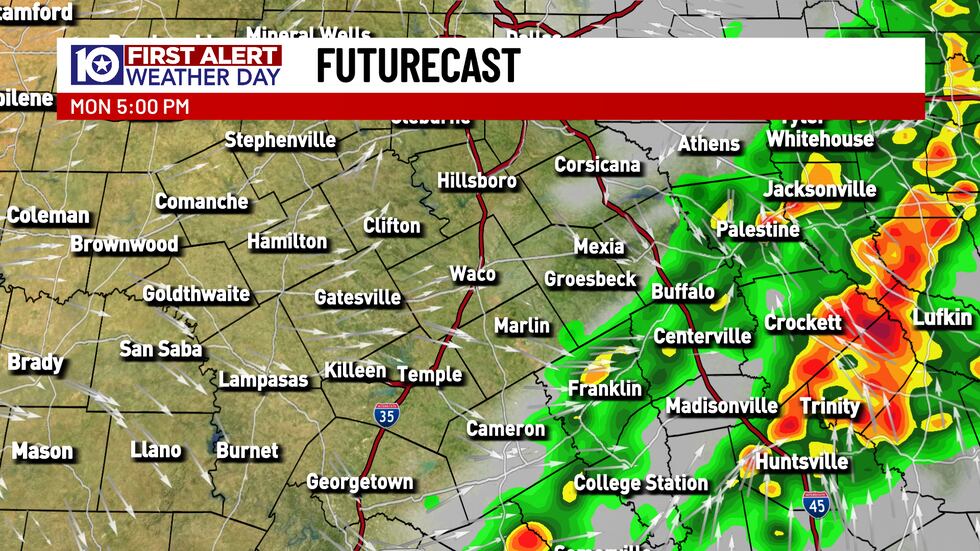 La actividad de tormentas se alejará de nuestra área a esta hora y el aire seco y estable...