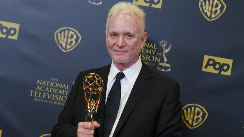 Anthony Geary poses in the pressroom with the award for outstanding lead actor in a drama...