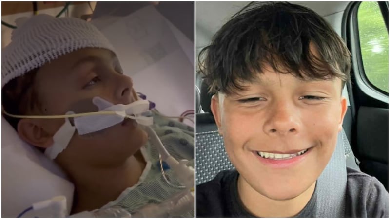 Ryen Harris-Contreras opened his eyes after undergoing emergency surgery after he was...