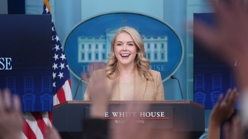 White House press secretary Karoline Leavitt speaks during a press briefing at the White...