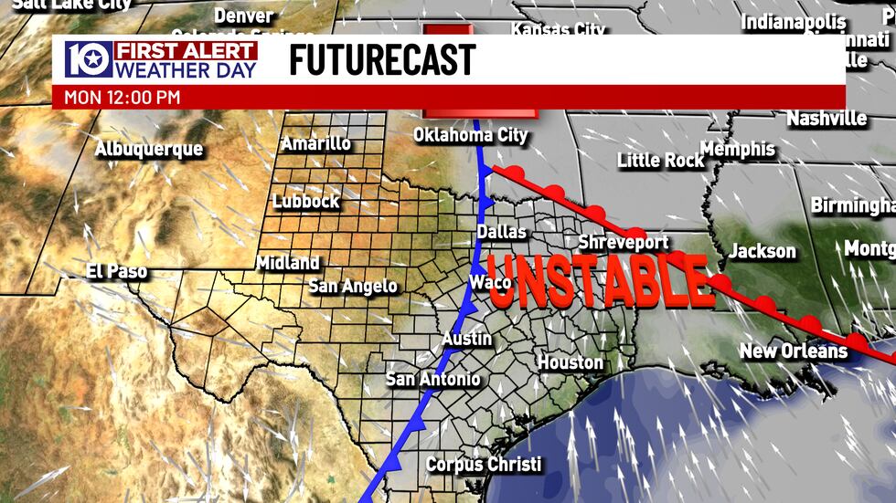 Un sector de aire moderadamente inestable se encontrará a lo largo y detrás del frente cálido y afuera...