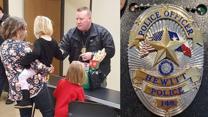 Ceagan Roberts, 3, of Hewitt, was presented with badge No. 148 at Hewitt’s public...