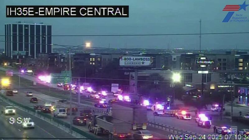 Heavy police presence is visible outside ICE offices in Dallas after reports of a possible...