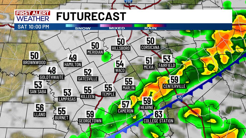 Futurecast 10 PM Saturday