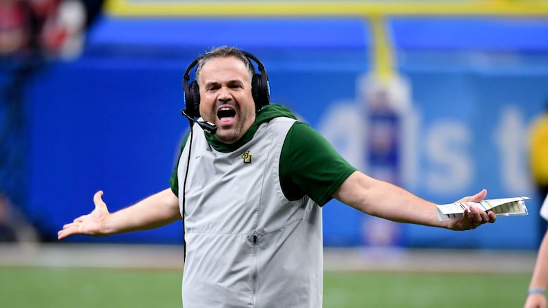 Baylor head coach Matt Rhule reacts from the sideline in the second half of the Sugar Bowl...