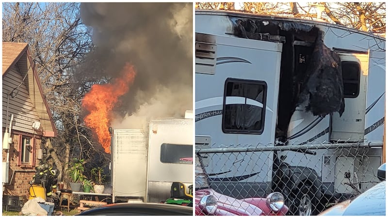Robinson VFD extinguishes RV fire