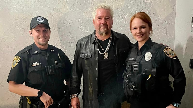 Pictured with Mr. Fieri is Ofc. Demary and Ofc. Braun.
