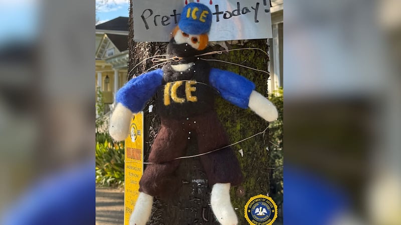 A handmade “voodoo doll” portraying an ICE agent was found in Uptown New Orleans as federal...