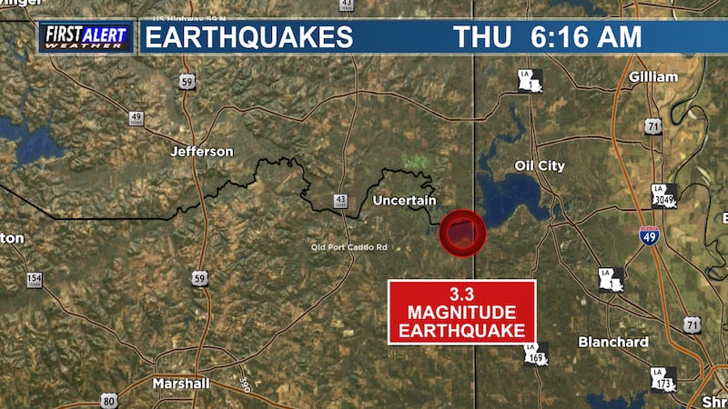 A minor 3.3 magnitude earthquake rattled the community of Uncertain, in rural Harrison County,...