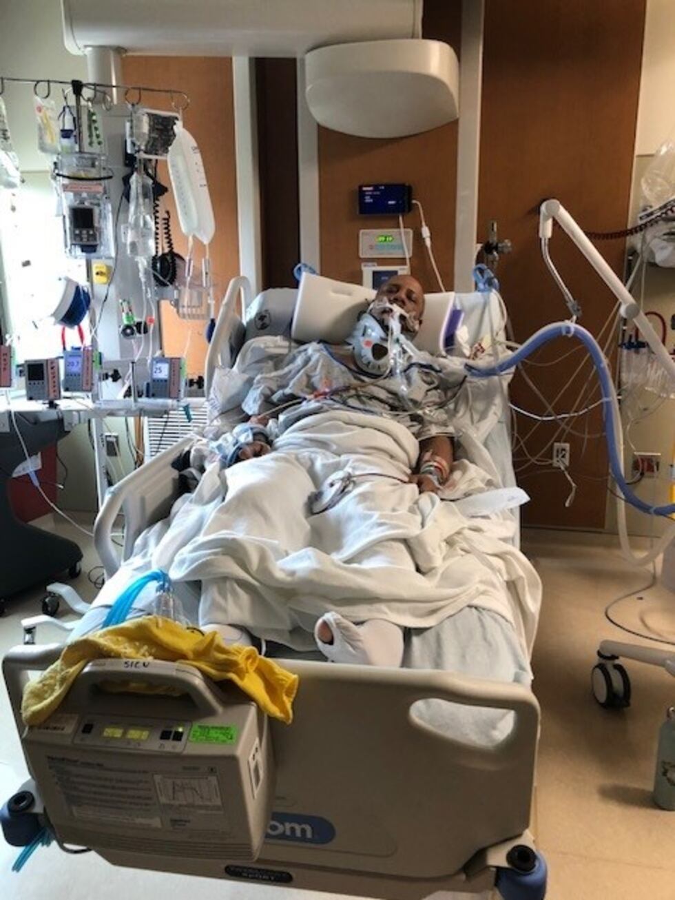 Ryan Carter was intubated and sedated at Walter Reed National Military Medical Center after...