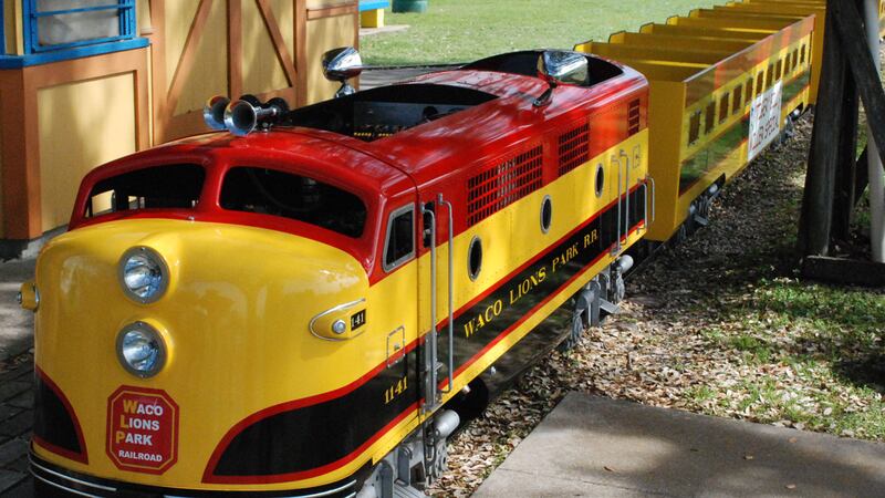 The miniature train that circles Lions Park. (Photo by Paul J. Gately/file)