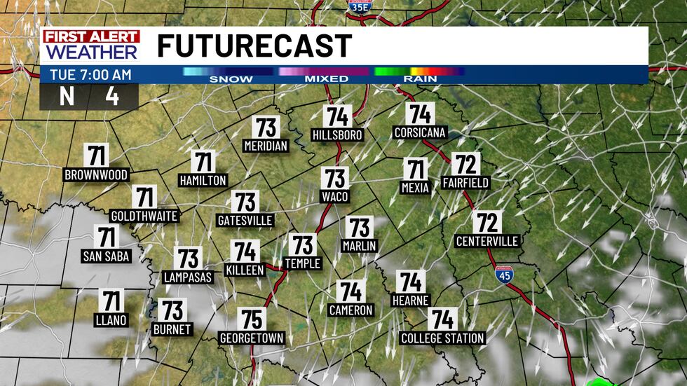 First Alert Futurecast Tuesday 7 AM