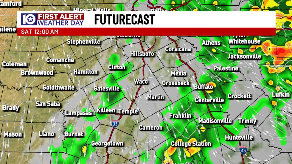 Storm potential decreases overnight