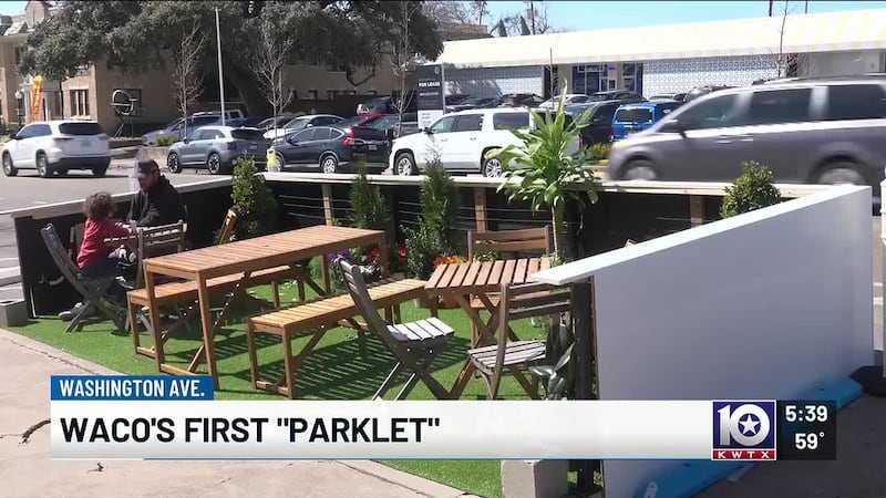 Waco's first 'parklet' opens at Be Kind Coffee
