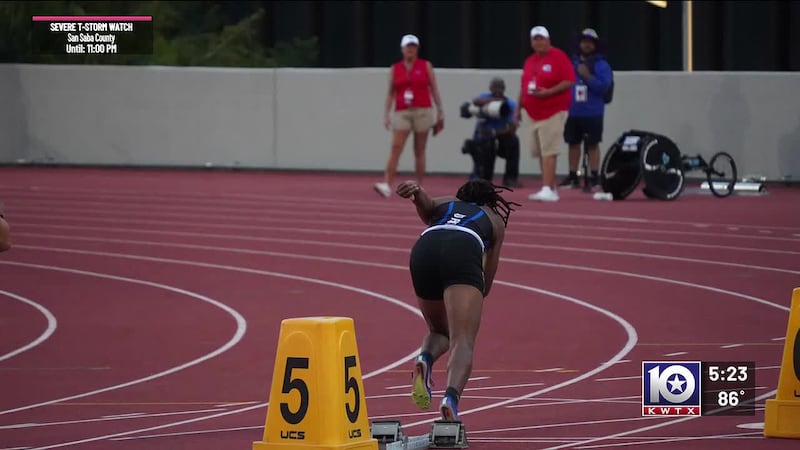 Chilton High School junior Zanovia Coleman won gold in the 200 meters at the UIL State Track...