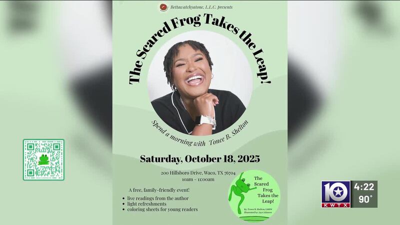 Central Texas athletes participate in Fellowship of Christian Athletes Fields of Faith event 5 Local author Tonee Shelton discusses her new children's book, "The Scared Frog Takes the...